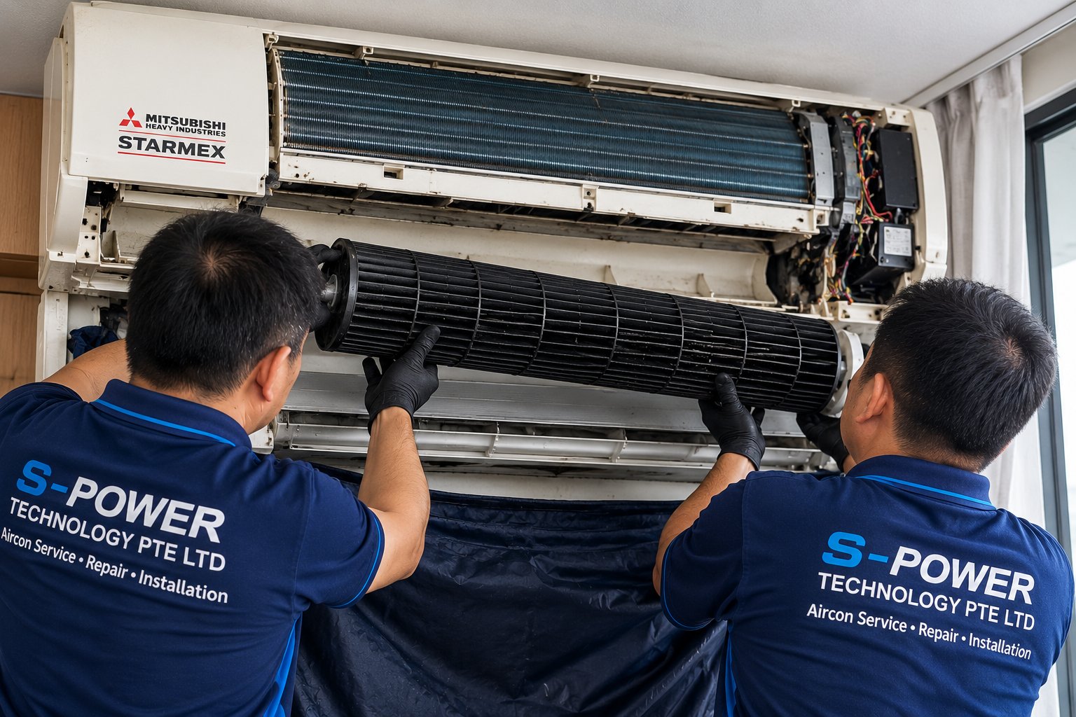 Aircon Servicing by S-Power Technology in Singapore